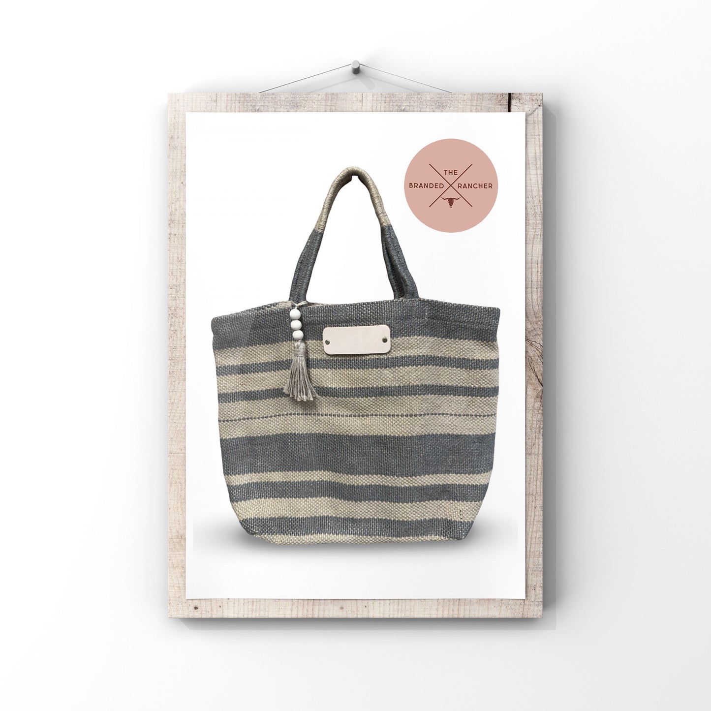 Market Tote, Jute Striped - Small
