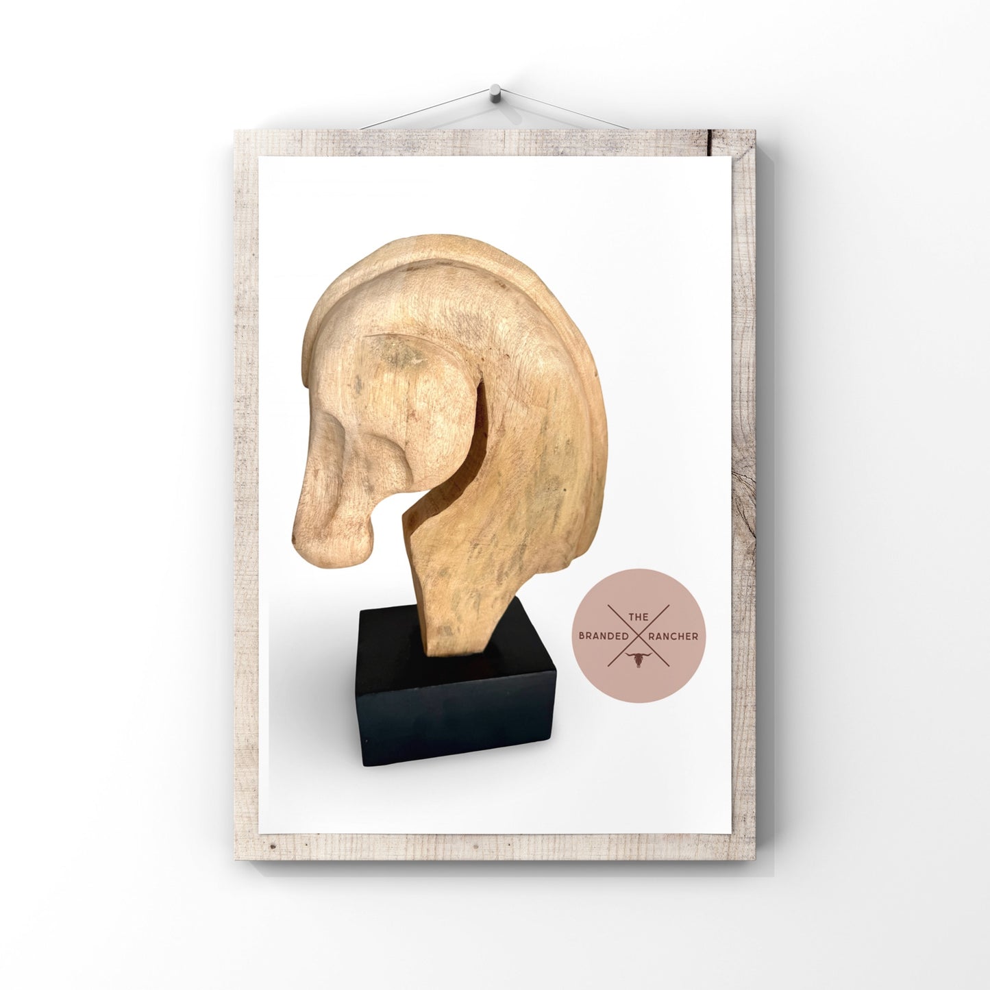 Horse Head Sculpture, Wood, Small