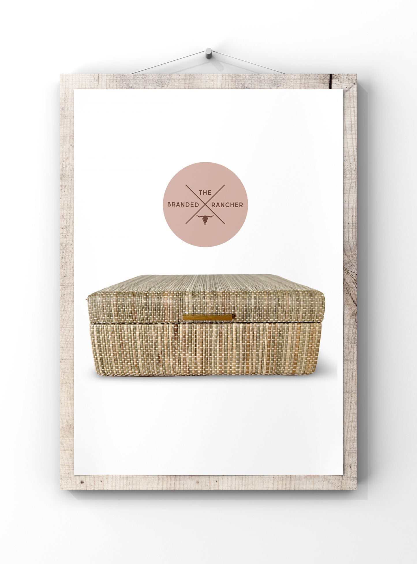 Woven Seagrass Box, Gold Pull