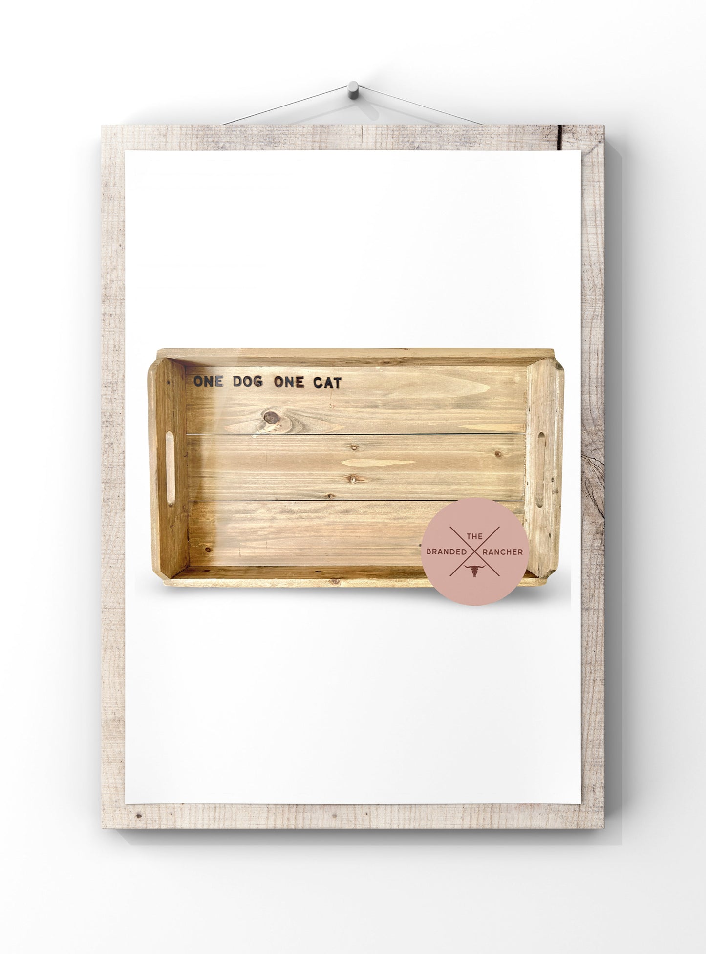 Serving Tray, Rectangular Wood Handled