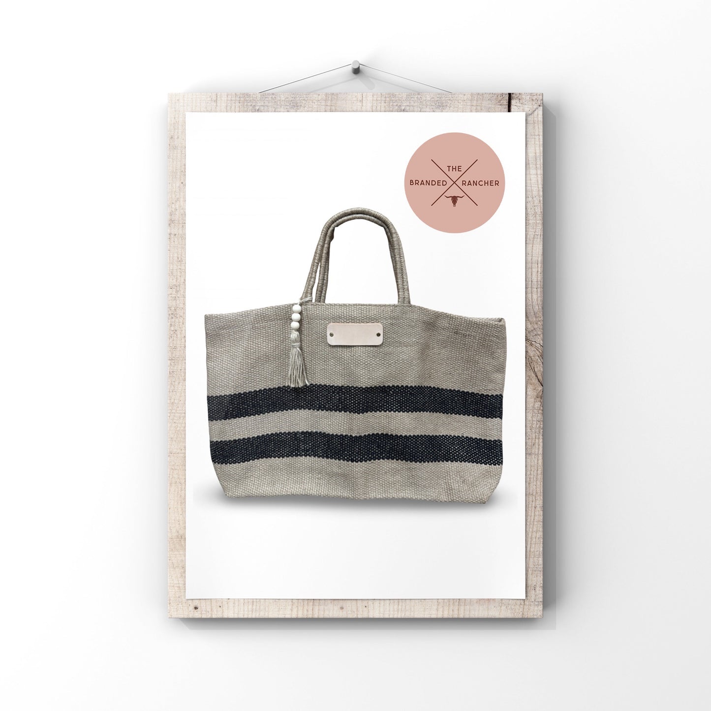 Market Tote, Jute Striped - Large