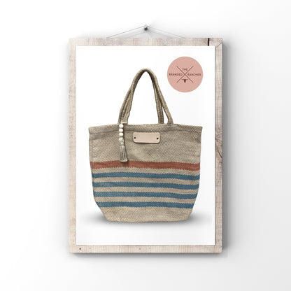 Market Tote, Jute Striped - Small