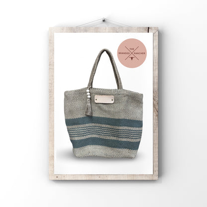 Market Tote, Jute Striped - Small