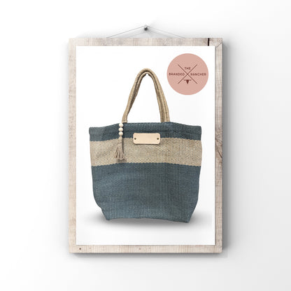 Market Tote, Jute Striped - Small