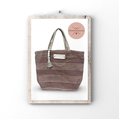 Market Tote, Jute Striped - Small