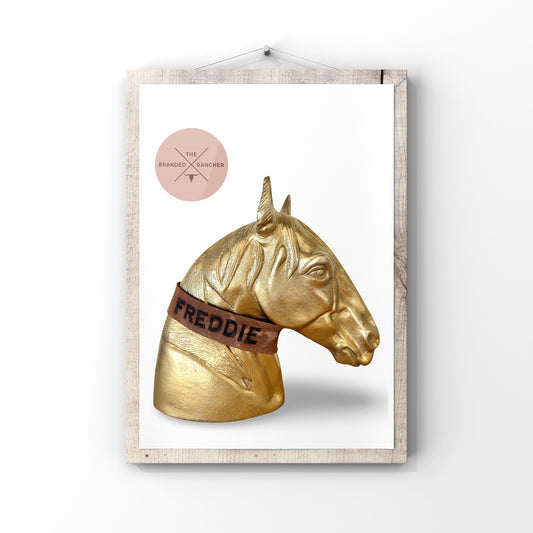 Horse Head, Brass with Leather Collar