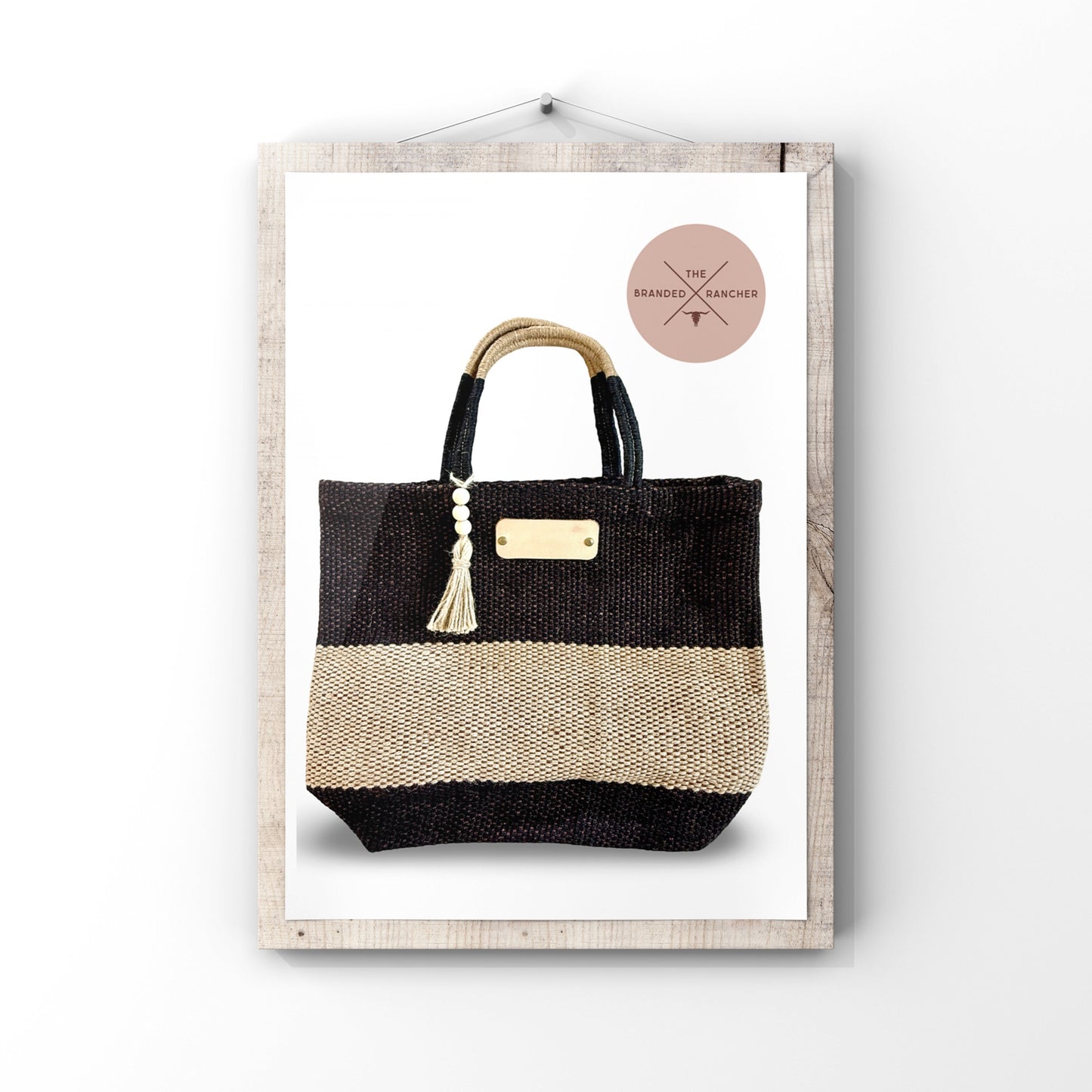 Market Tote, Jute Striped - Small