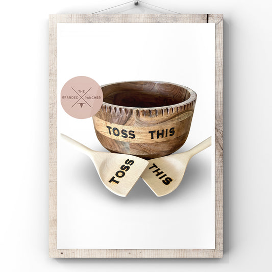 Serving Bowl + Utensils Set, Assorted Styles