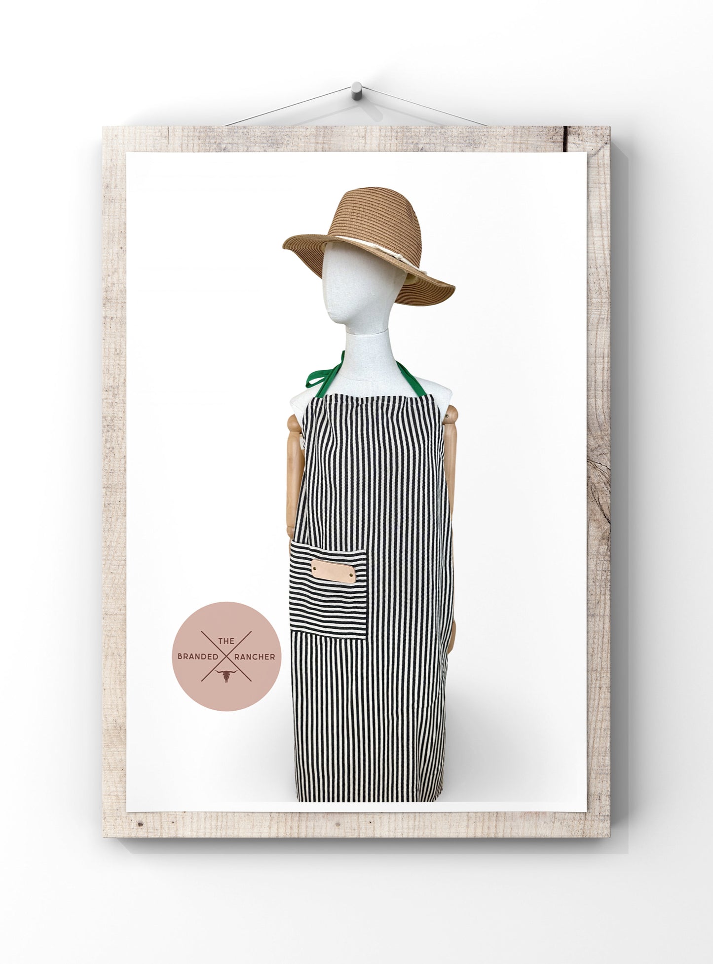 Apron, Black and White Striped