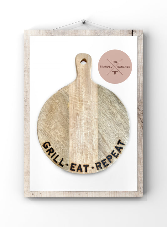 Serving Board, Round Short Handle