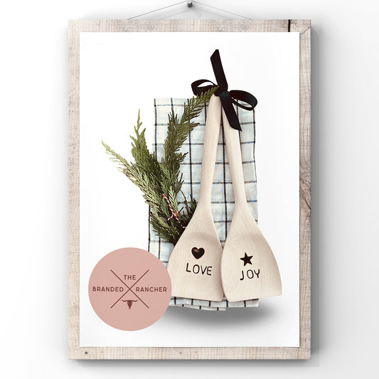 Wood Utensils + Dish Towels (Set of 2)