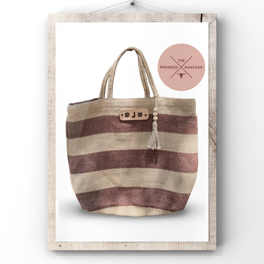 Market Tote, Jute Striped - Small