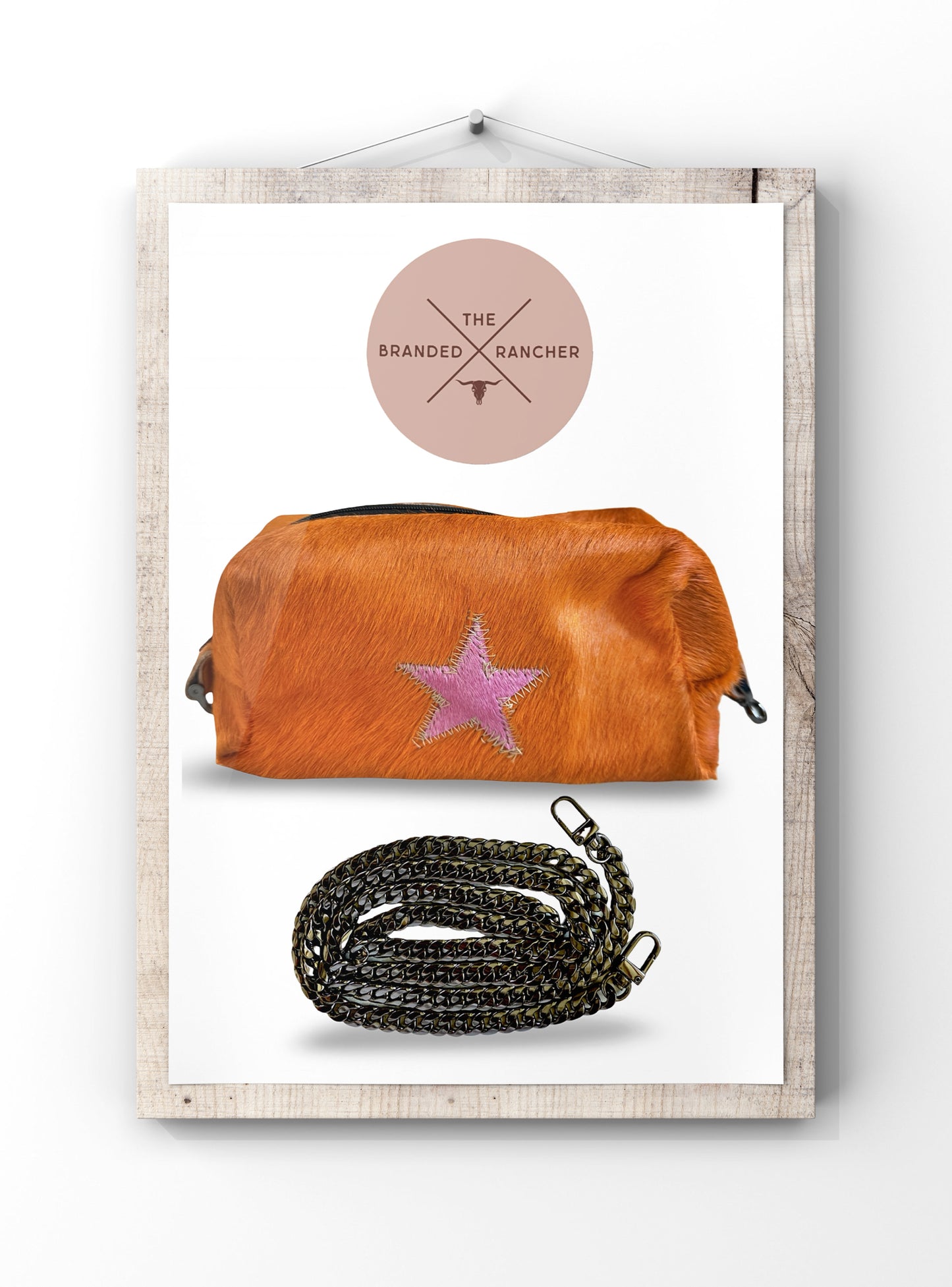 Hide Clutch + Crossbody Chain