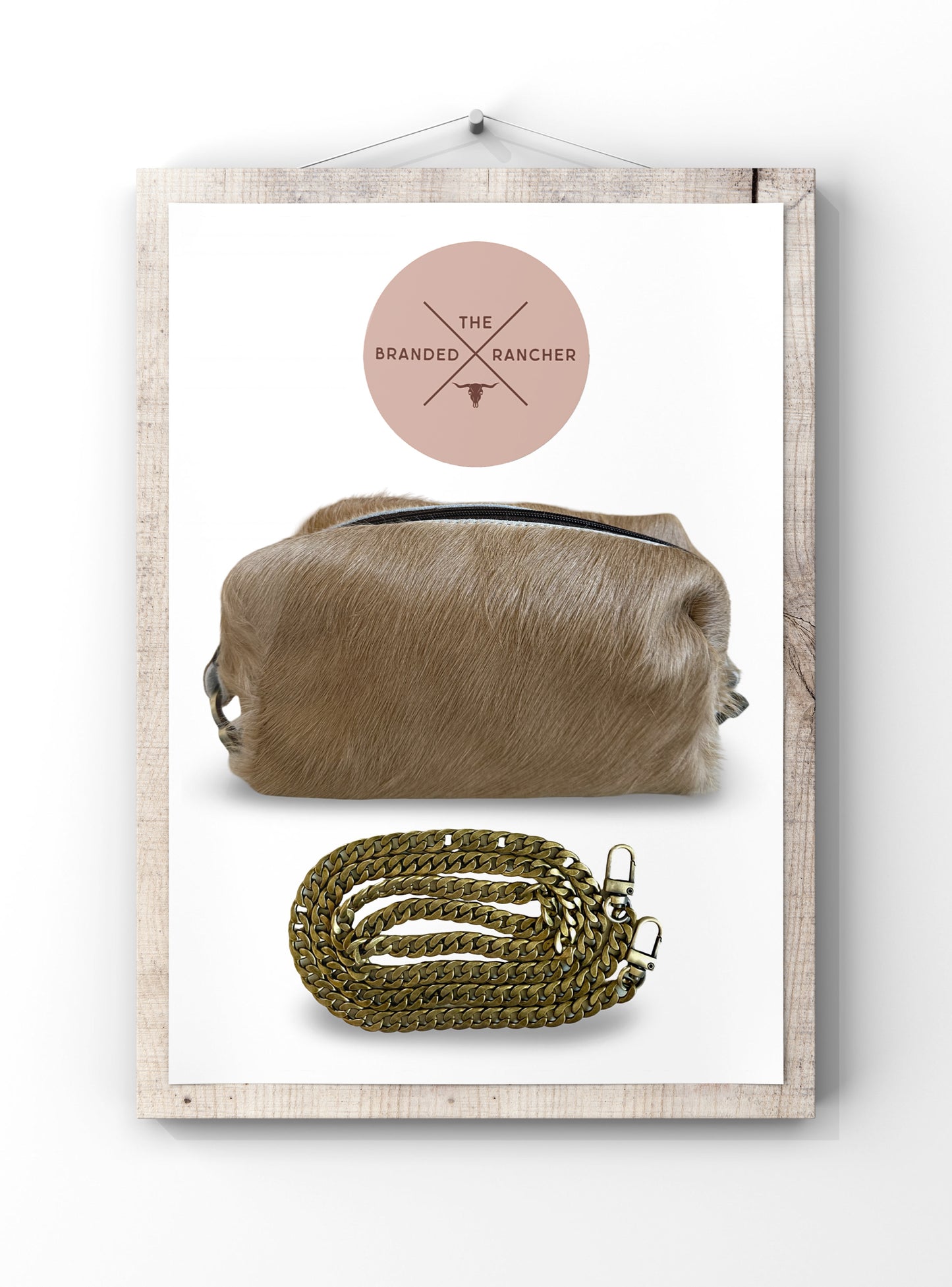 Hide Clutch + Crossbody Chain