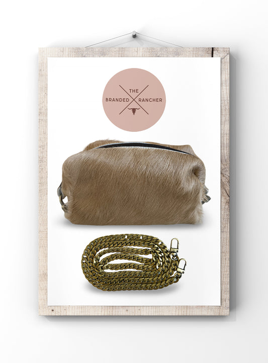 Hide Clutch + Crossbody Chain